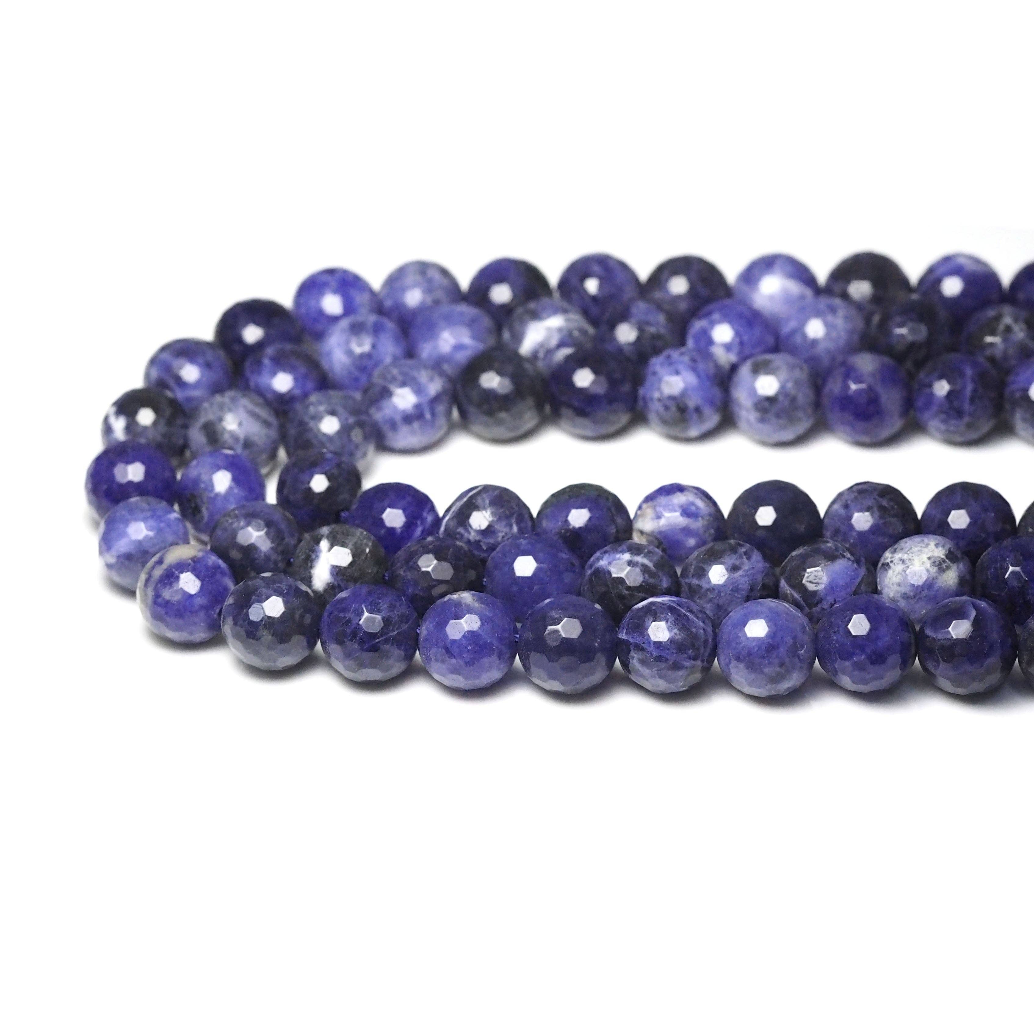 Genuine Sodalite Round Faceted Beads, Sku#U1750