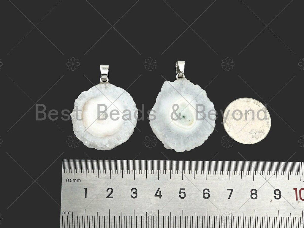 High Quality Natural Druzy Agate Irregular Shape Pendant, White Necklace Agate Pendant, 40mm,28-36mm,Sku#YK16