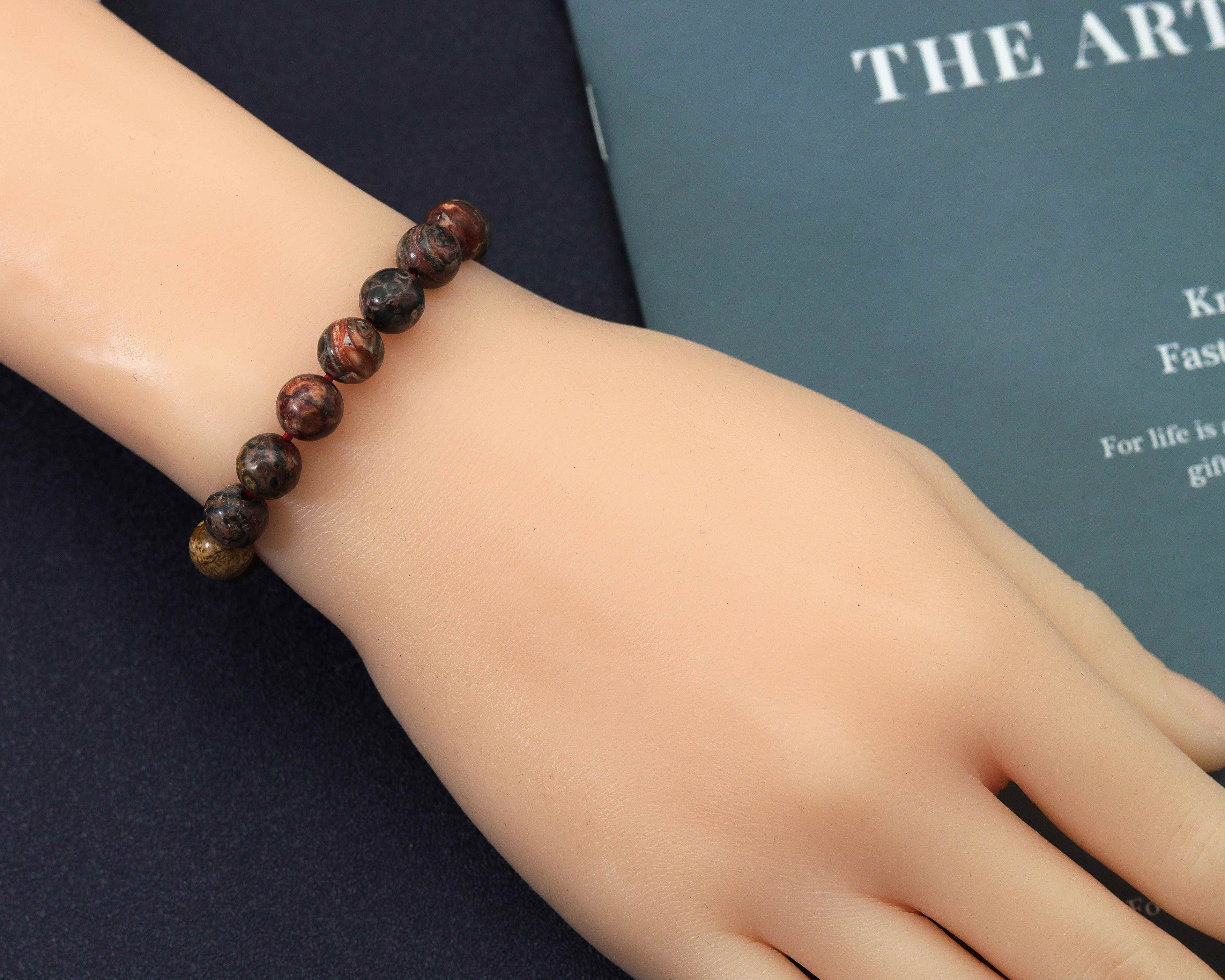 Leopard Skin Jasper Stretchy Bracelet, Sku#EF124