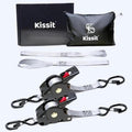 KISSIT Retractable Ratchet Tiedown Straps - 1209Lb Max Break Strength - Includes 2 1" X 10 Tie Downs