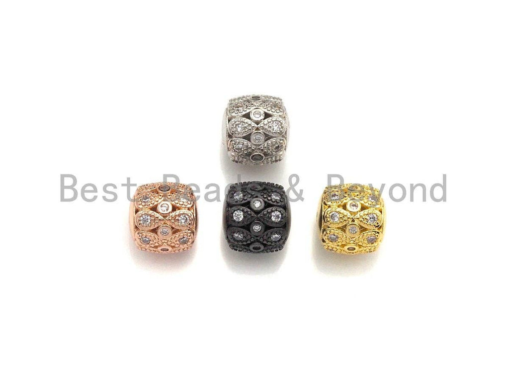 CZ Micro Pave Drum Barrel Fancy spacer beads, sku#X113