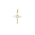 Clear Oval Crystal Cross Charm Pendant, Sku#LD632