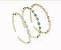Colorful CZ Diamond Gold Adjustable Bracelet, Sku#LD374