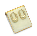 Gold U Shape Oval Statement Earrings, Sku#J362