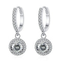 1Ct 6.5mm Blue Green Moissanite Drop Earrings For Women S925 Sterling