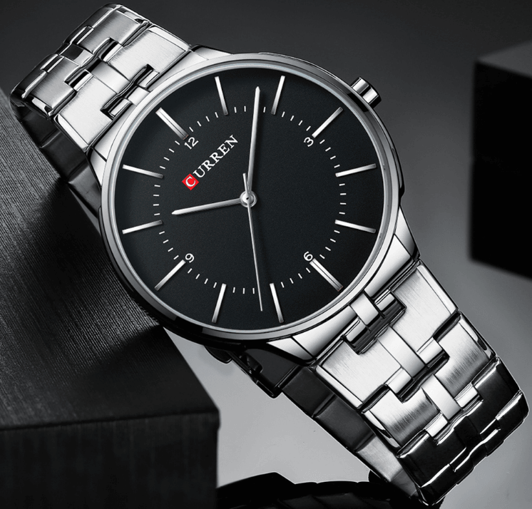 Montre étanche pour homme avec bracelet étincelant, disponible en cinq designs modernes – le cadeau parfait pour l'être cher.