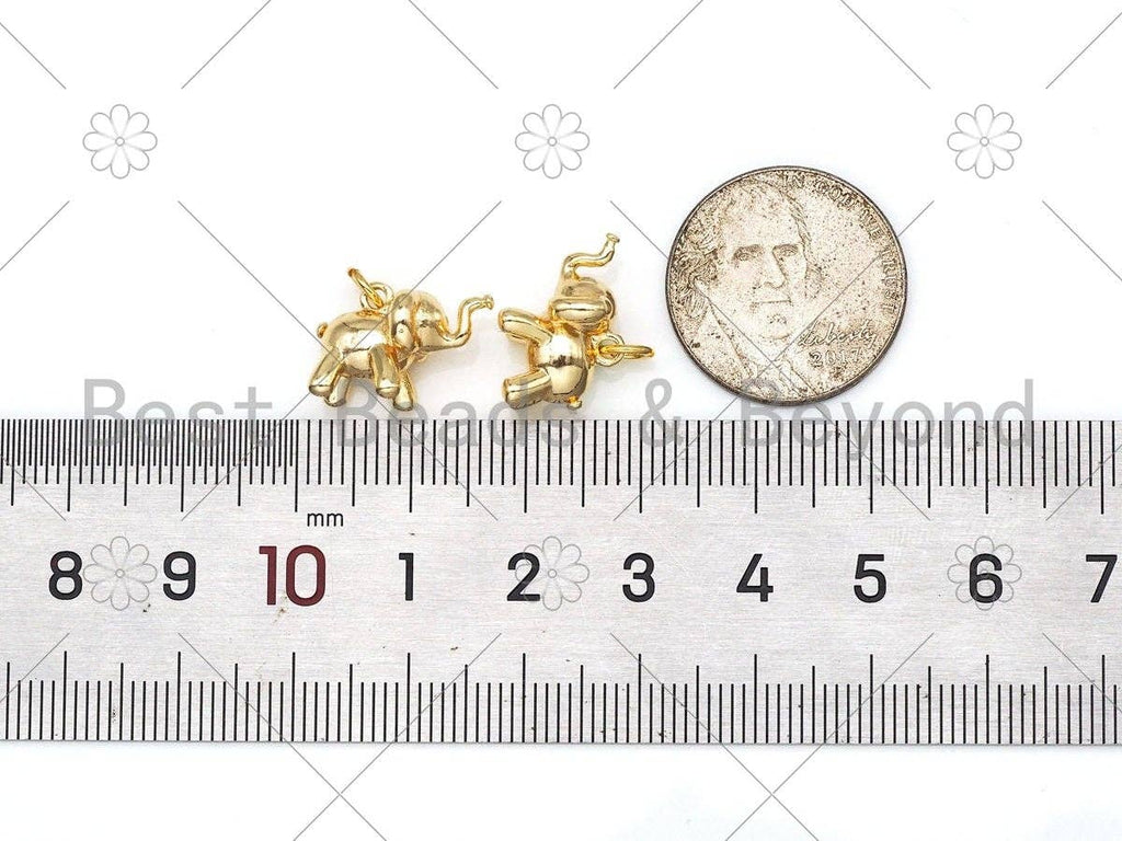 3D Elephant Shape Pendant/Charm,18K Gold Filled Elephant Charm, Necklace Bracelt Charm Pendant,17x9mm,Sku#ZX39