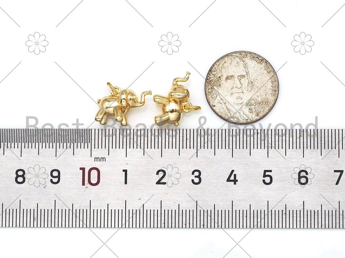 3D Elephant Shape Pendant/Charm,18K Gold Filled Elephant Charm, Necklace Bracelt Charm Pendant,17x9mm,Sku#ZX39