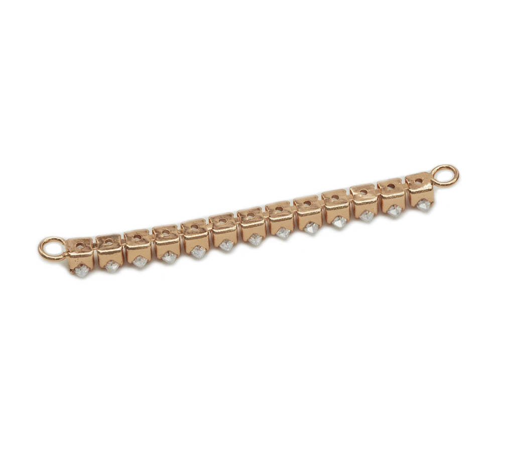 Horse Eye CZ Long Bar Charm, Sku#Y641