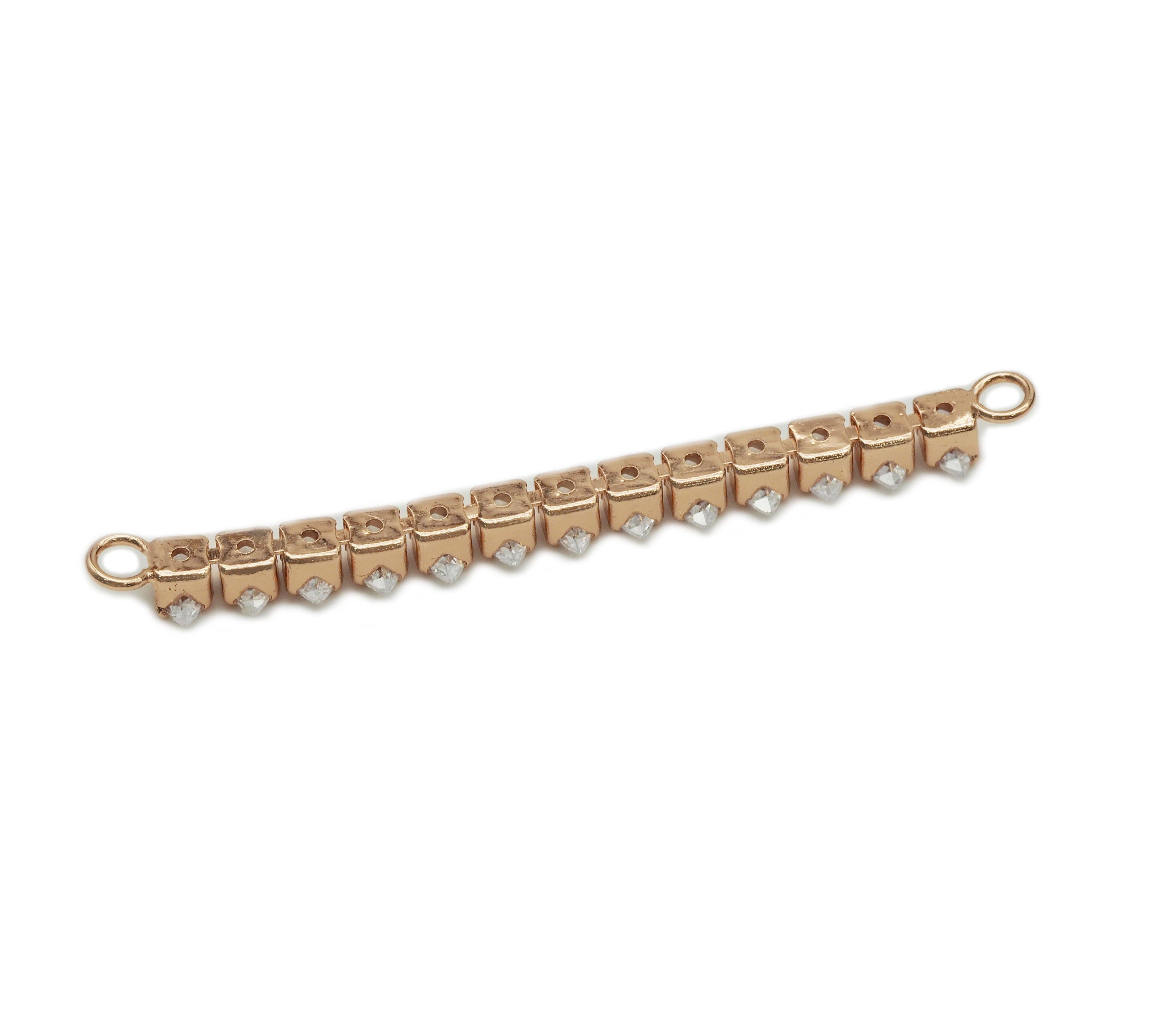 Horse Eye CZ Long Bar Charm, Sku#Y641