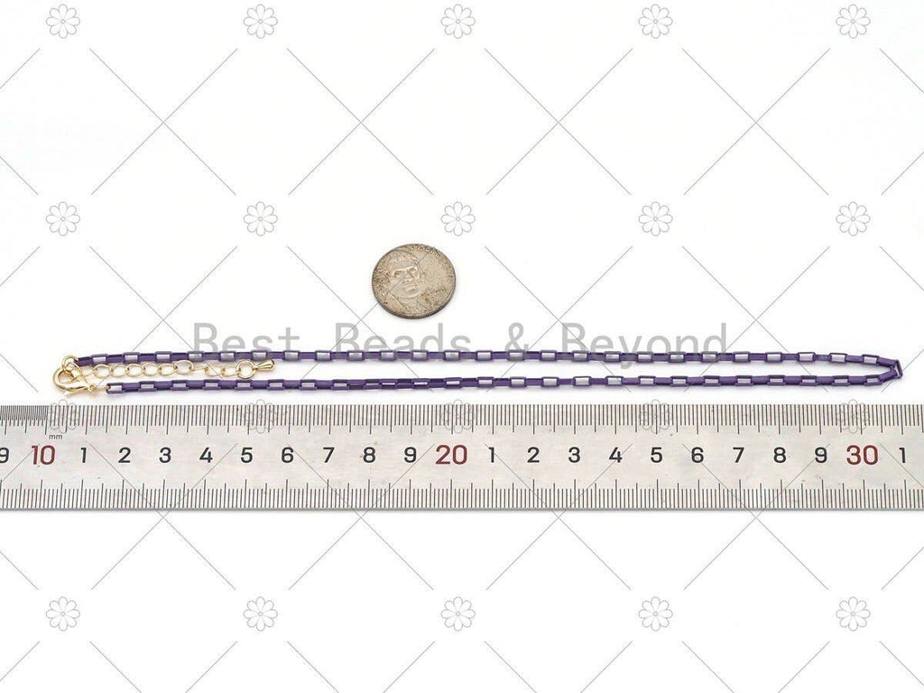 NEW Thin Enamel Box Chain Necklace, 16", Sku#EF75