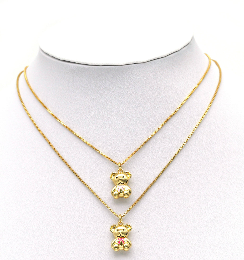 Enamel Teddy Bear Pendant, Sku#F1463