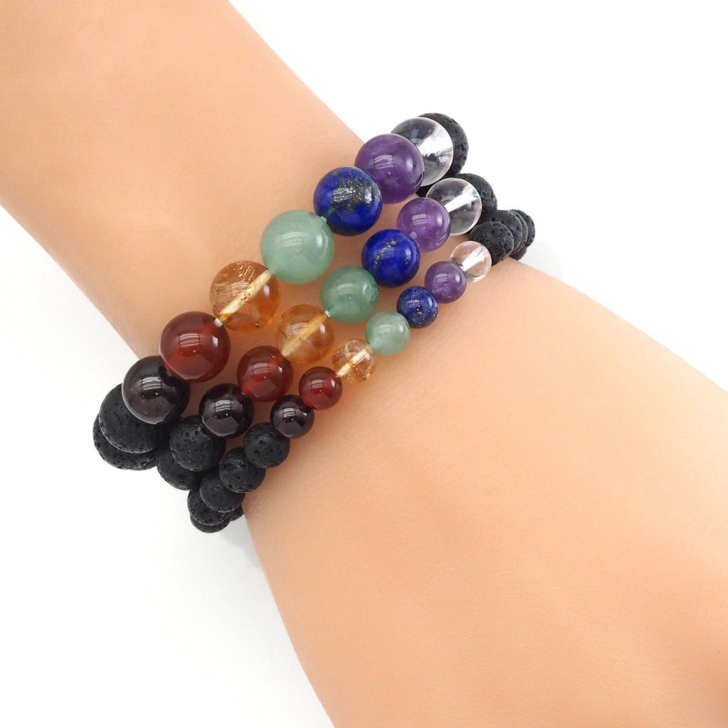 Genuine Chakra Round Smooth Stretchy Bracelet, Sku#EF524