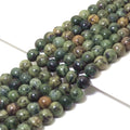 Genuine Green Tree Branch Agate Round Smooth Beads, 6mm/8mm/10mm, Sku#U1585