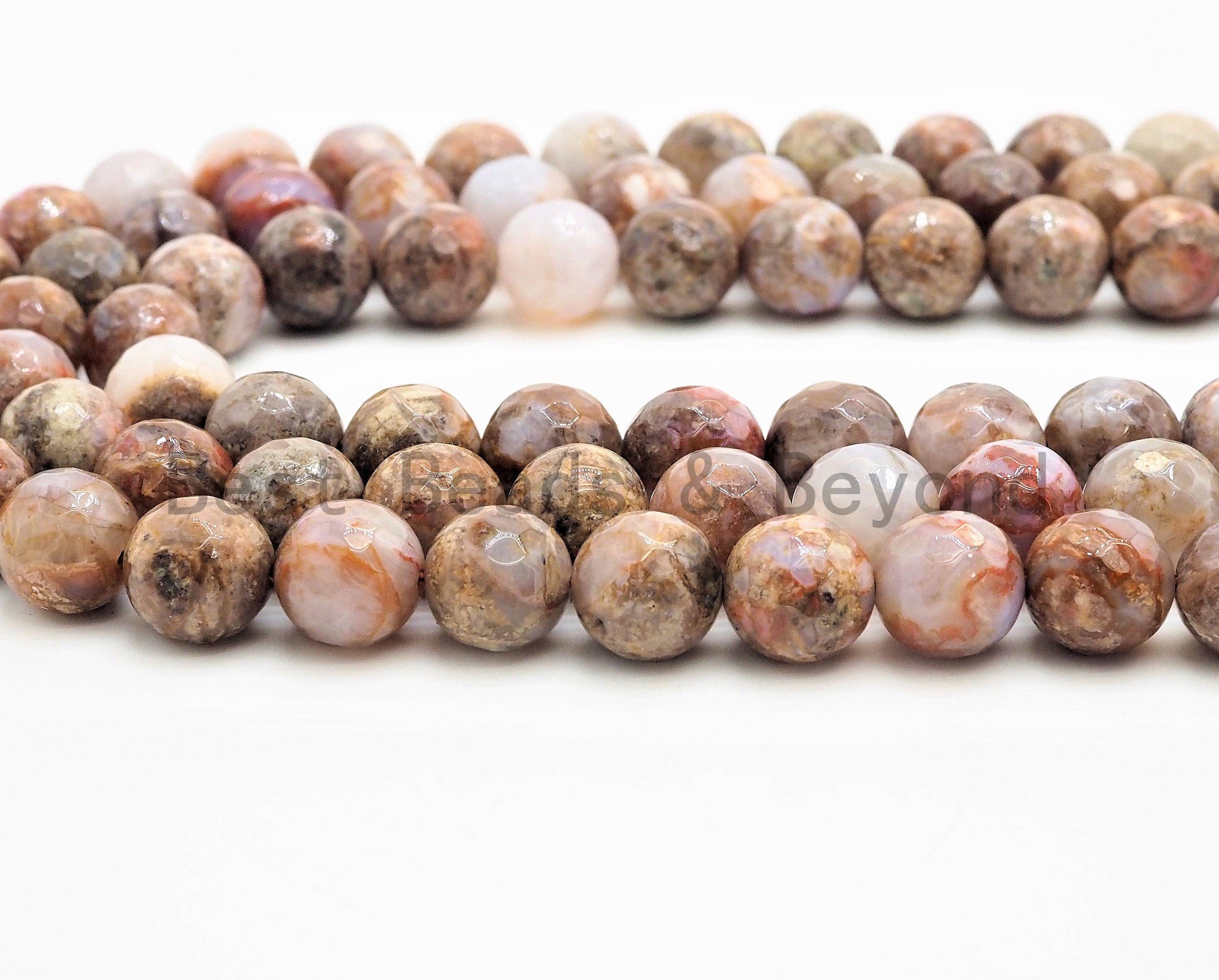 Quality Natural Bloodshot Jade Round Faceted Beads,6mm/8mm/10mm/12mm beads, Brown Gemstone, 15.5inch strand, SKU#U328