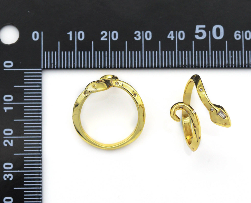 CZ Cobra Snake Wrap Ring, Sku#X343
