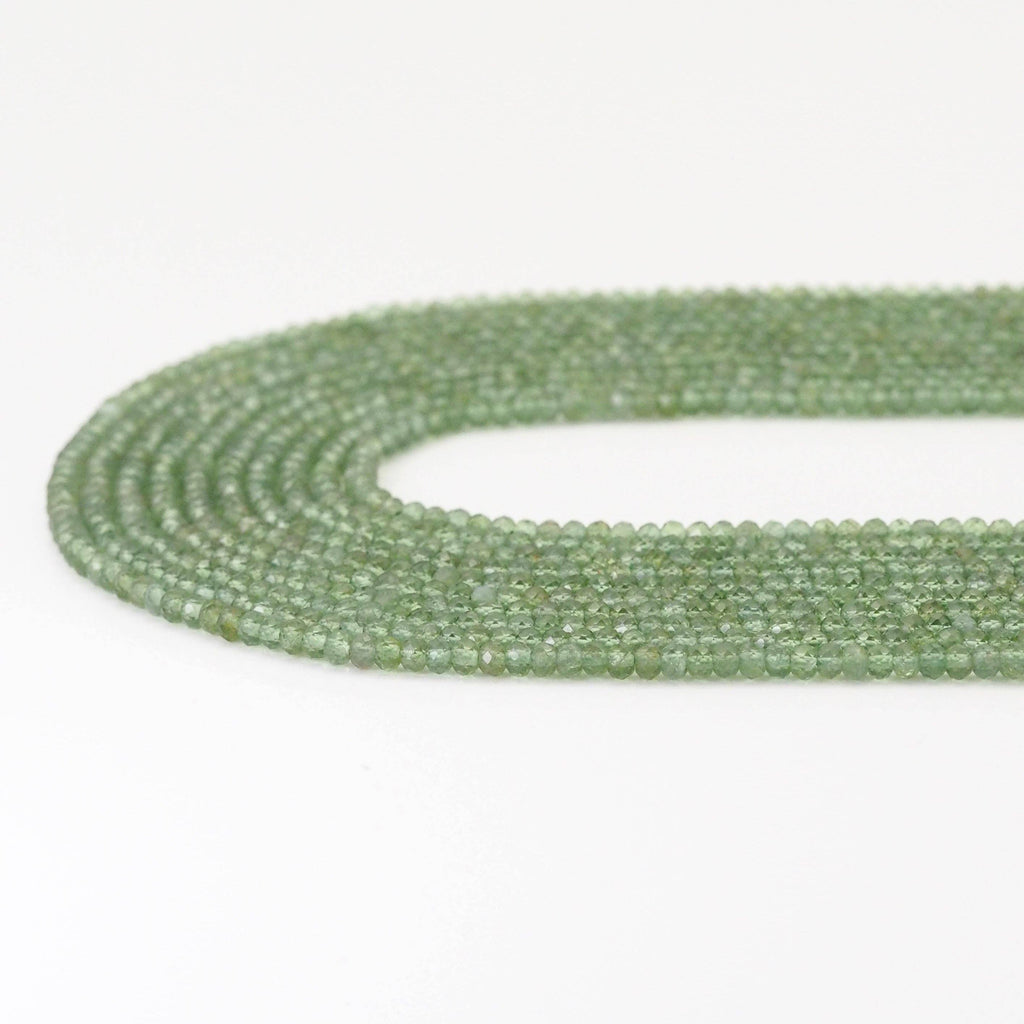 Genuine Green Apatite Faceted Rondelle Beads, Sku#U1685
