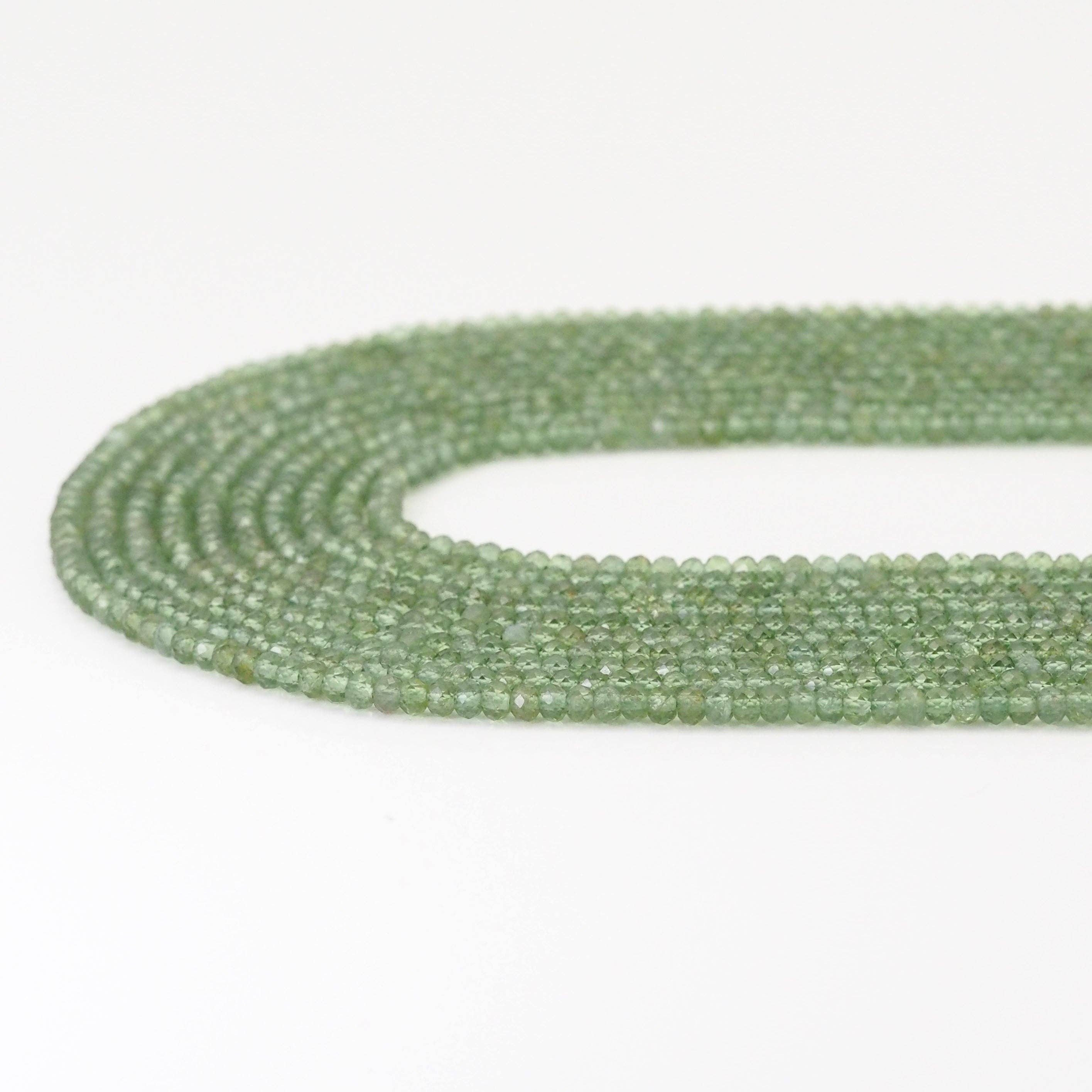 Genuine Green Apatite Faceted Rondelle Beads, Sku#U1685