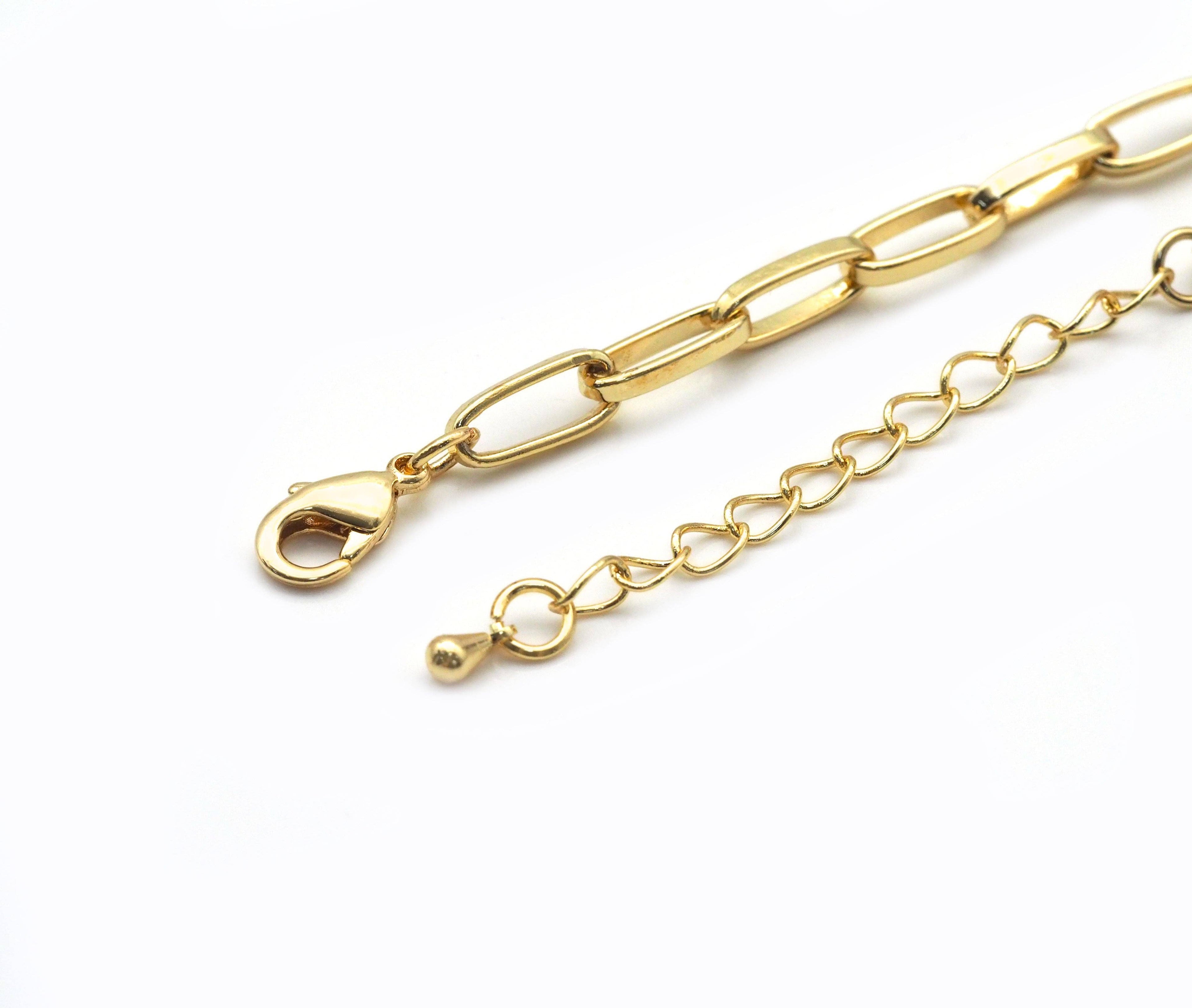 Thick Long Link Paperclip Bracelet Necklace, sku#EF221