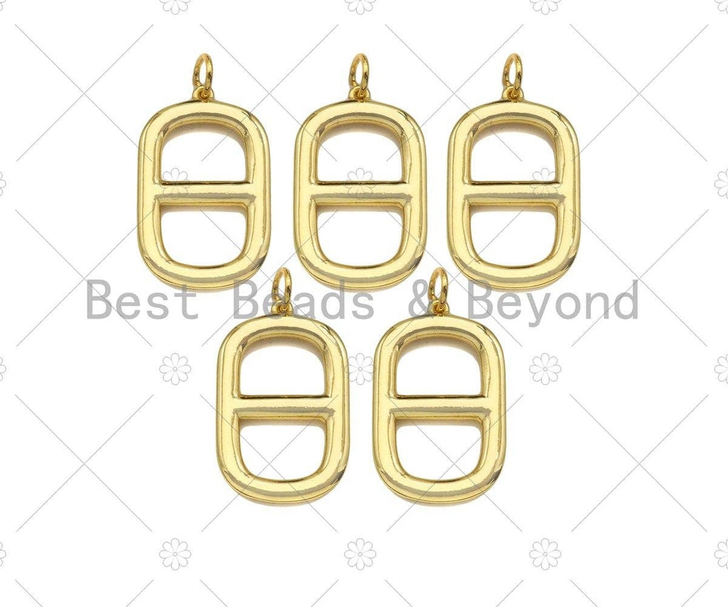 High Polished Can pull Ring Oval Shape Pendant,Dainty Gold/Silver/Rose Gold Charm, Necklace Bracelet Charm Pendant,24x14mm,Sku#Y428