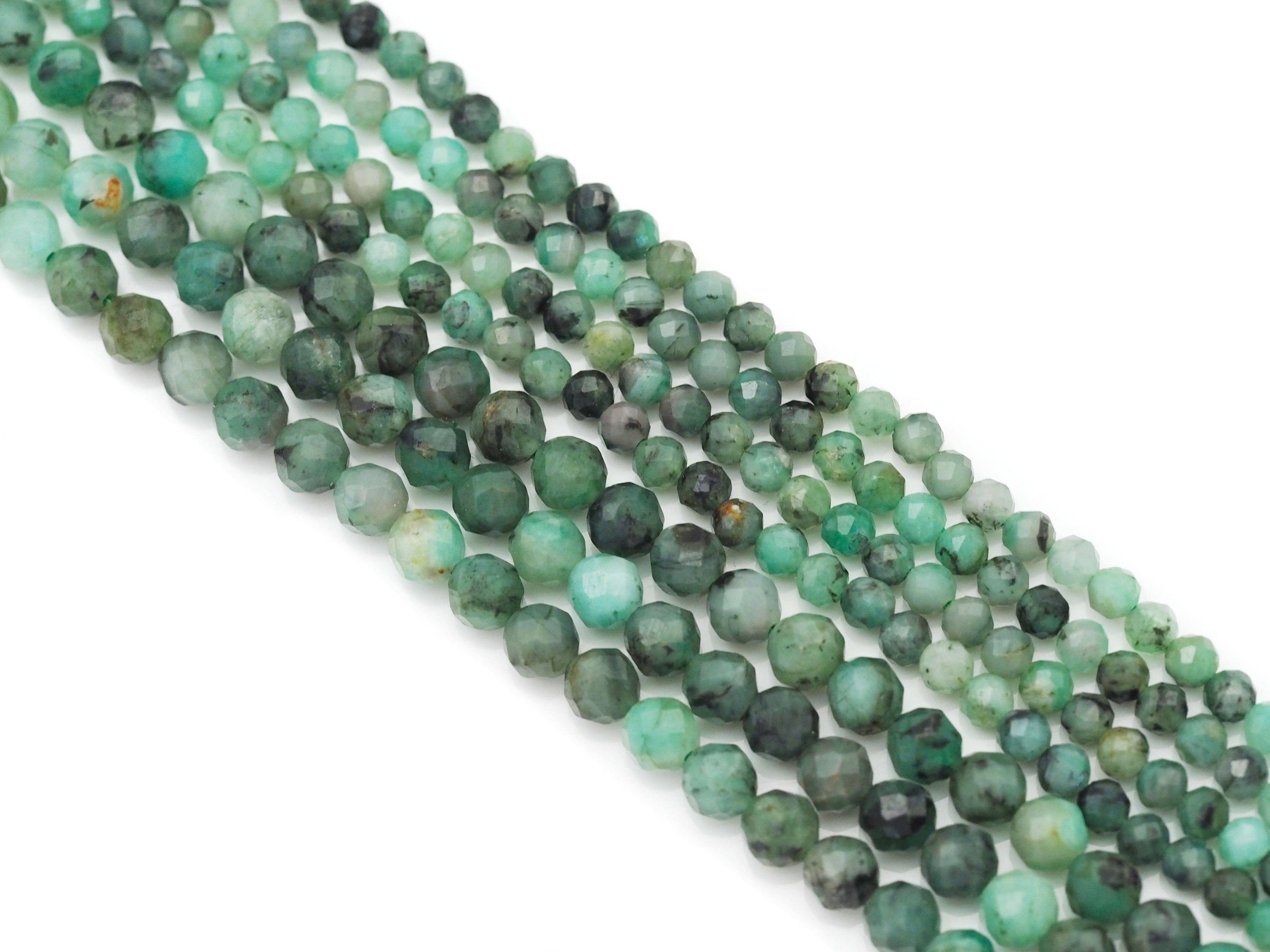 Genuine Emeral Round Faceted Beads, Sku#U1427