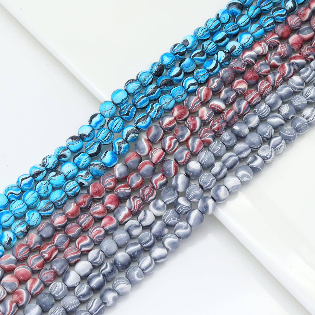Colorful Hematite Round Smooth Beads, Sku#S165