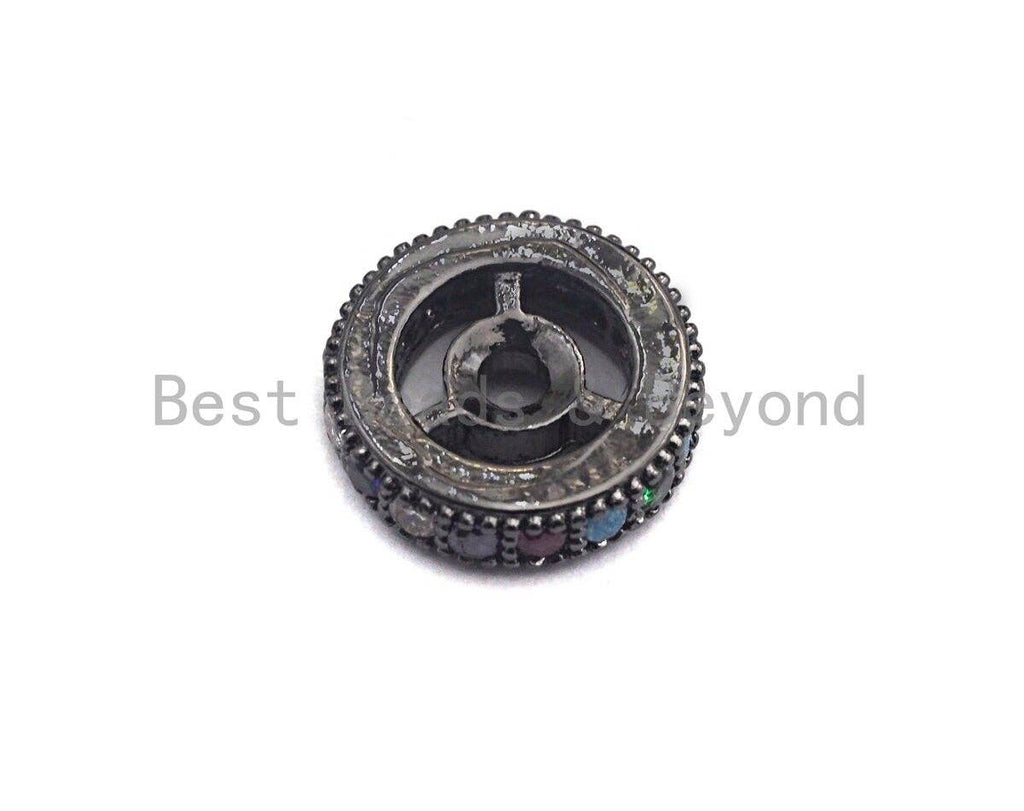 Multicolor CZ Micro Pave Wheel Spacer Beads, Cubic Zirconia Spacer beads, Bracelet spacers, 6mm/8mm/10mm,sku# C108