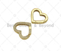 CZ Pave Heart Clasp, 18K Dainty Gold Carabiner Clasp, Snap Clip Trigger Clasp, Spring Buckle Clasp , 25x22mm,Sku#LD65