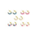 CZ Colorful Enamel Cute Huggie Earrings, Sku#A166