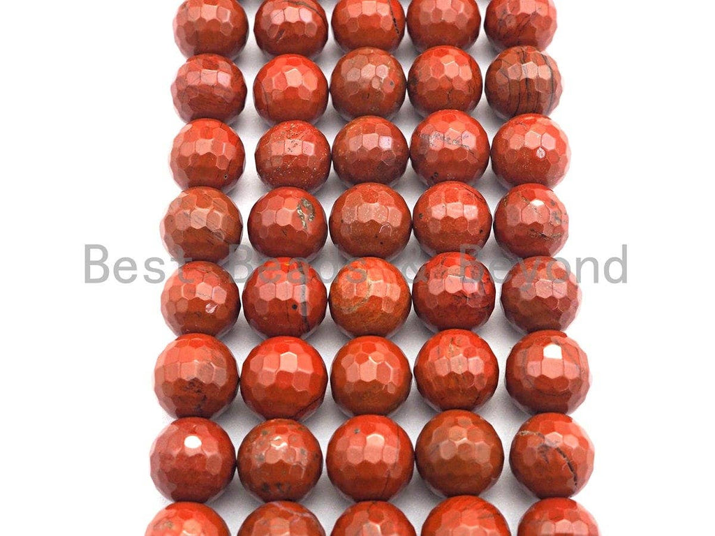 Quality Natural Red Jasper, 6mm/8mm/10mm/12mm Round Faceted Jasper beads, 15.5" full strand, sku#U524