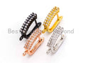 CZ Micro Pave Double CZ Stud Latch Back Earring, sku#J28