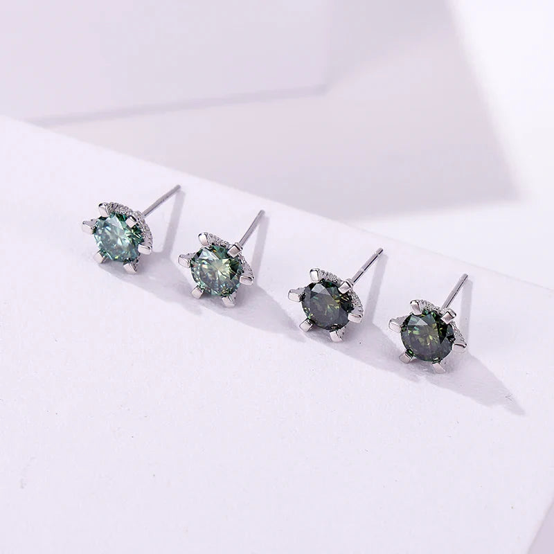 1ct D VVS Moissanite Stud Earrings 925 Sterling Silver 3EX Cut Women Daily