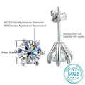 1ct Moissanite Stud Earrings For Women GRA Certified 18K White Gold Plated