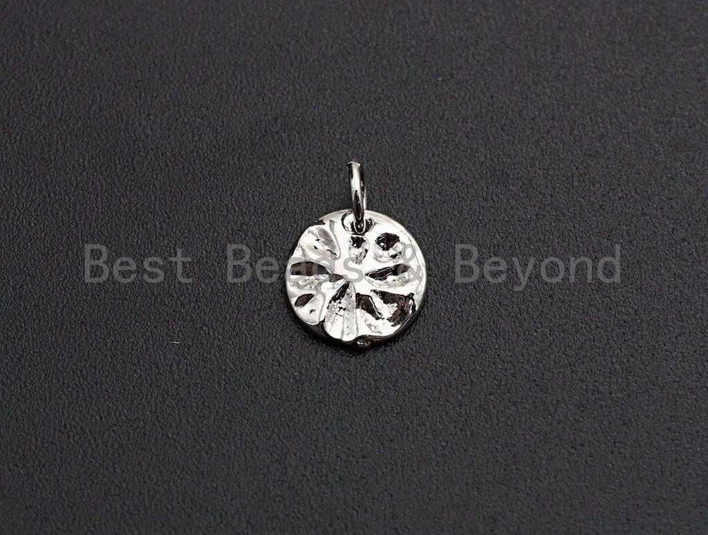 Hammered Round Pendant/Charm, Silver/Gold/Black/Rose Gold Tone, 9mm,Sku#Z580
