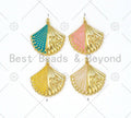 Pendentif étoile coquillage demi-émail et demi-or, breloque coquillage émaillée remplie d'or 18 carats, apprêts de bijoux en émail, 28x28mm, Sku#L616
