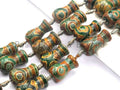 1pc/10pcs Etched Tibetan agate Vase Shape Beads, Dzi Agate Beads, Chunky Tibetan Agate, Green Brown Agate Beads, 15x25mm, Sku#U515