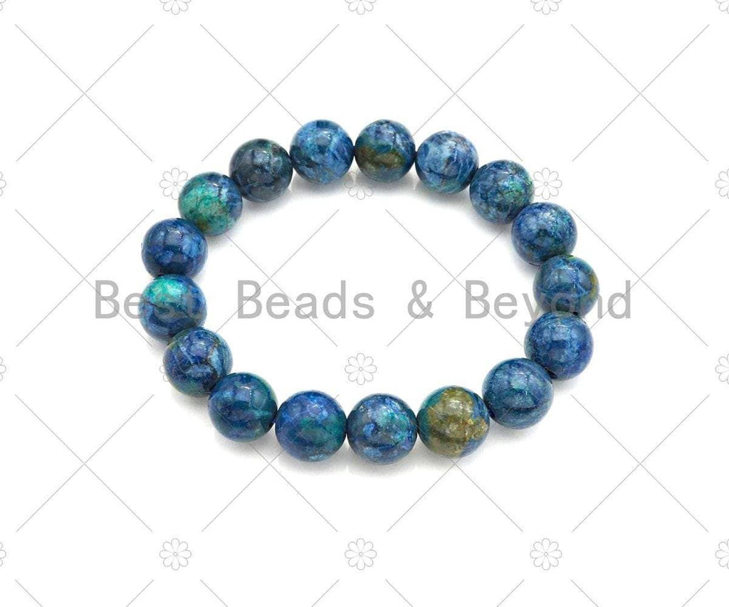 Blue African Turquoise Stretchy Bracelet, Sku#EF41C