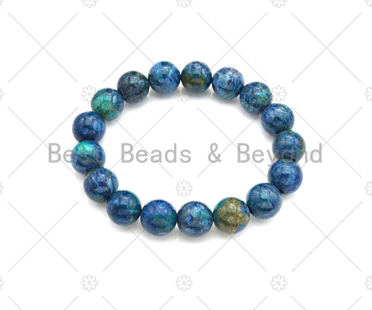 Blue African Turquoise Stretchy Bracelet, Sku#EF41C