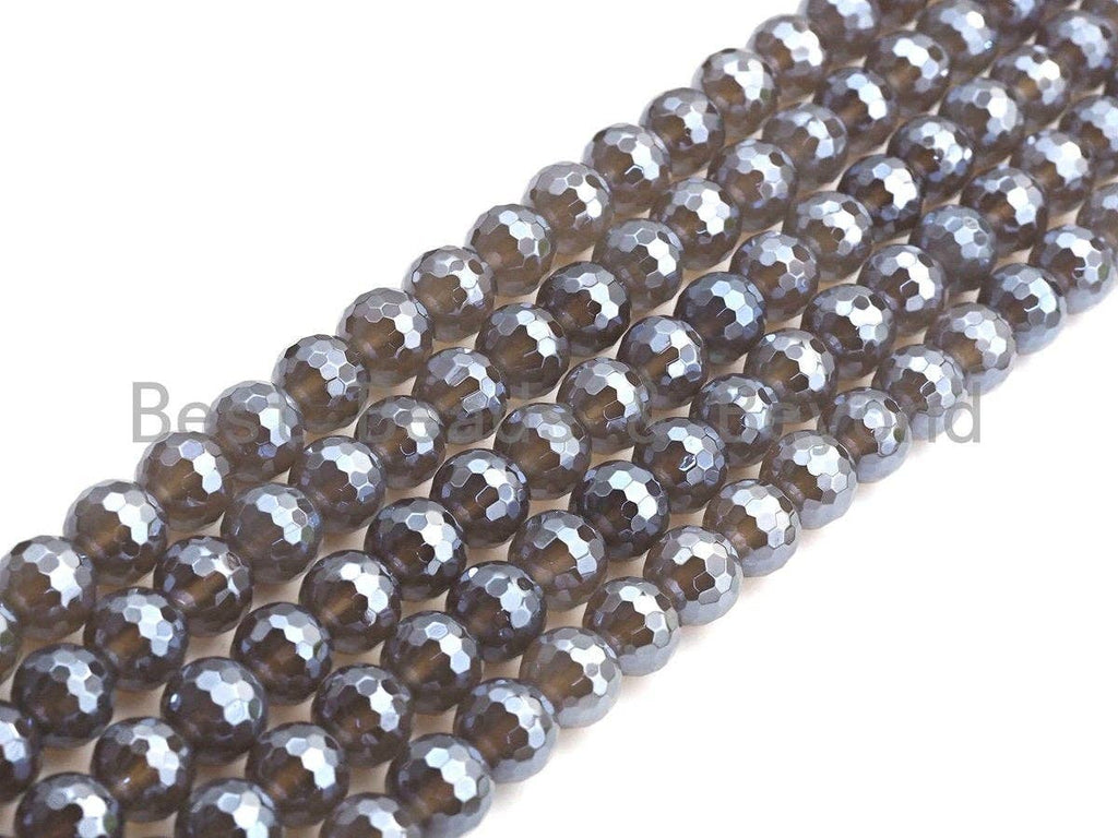 Mystic Faceted Agate Beads,6mm/8mm, Dark Champagne Color Agate Gemstone beads, 15.5" Full Strand,sku#UA63