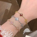 Lucky Four-Leaf Clover Hollow Adjustable Bracelet, New Luxury Bracelet, Charm Jewelry Gift, Exquisite Bracelet Holiday Gift