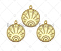 CZ Micro Pave Radiate On Round Coin Pendant/Charm,Cubic Zirconia Star Moon Hand Charm, Necklace Bracelet Charm Pendant,28x32mm, Sku#Y393