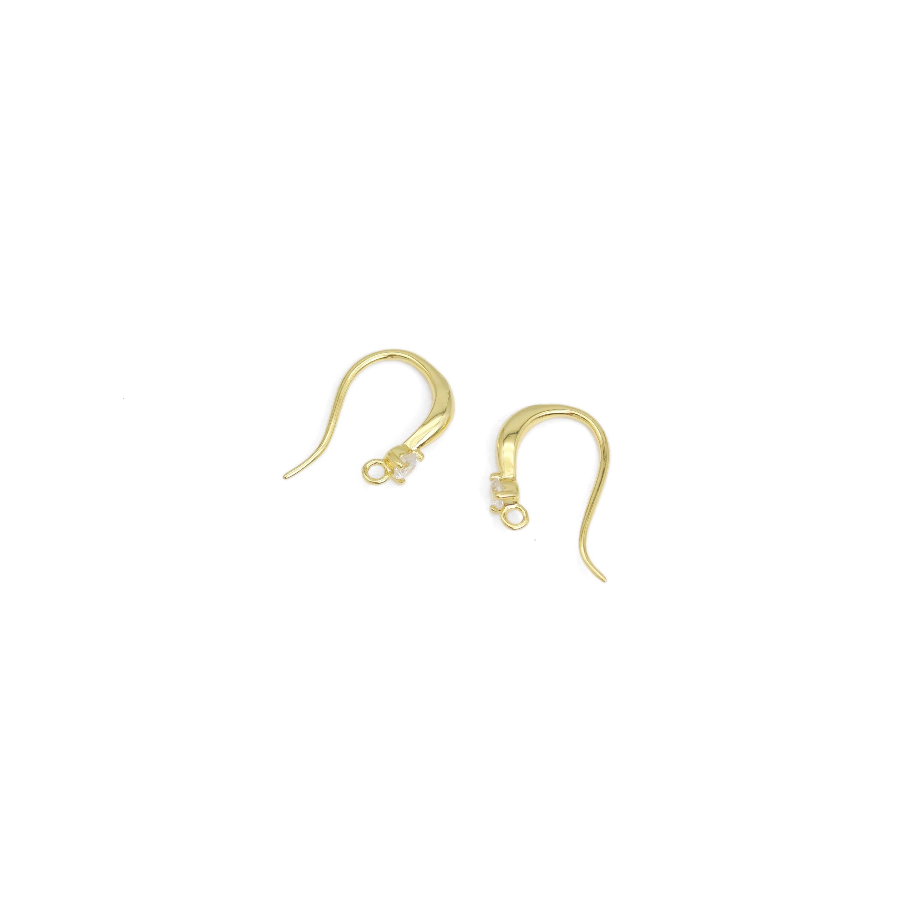 Dainty Heart CZ Earring Hook Earrings, Sku#ZX204