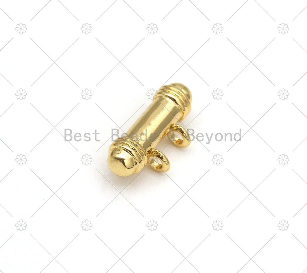 Fuchsia/Black/Green CZ Micro Pave Cylinder Shape Pendant,18K Gold Filled Cylinder Charm, Necklace Bracelet Charm Pendant, 19x9mm,Sku#Y540