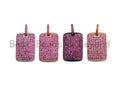 Fuchsia CZ Micro Pave Rectangle Pendant/Charm, Cubic Zirconia Pendant, Pave Dog Tag, 18x27mm, sku#X48