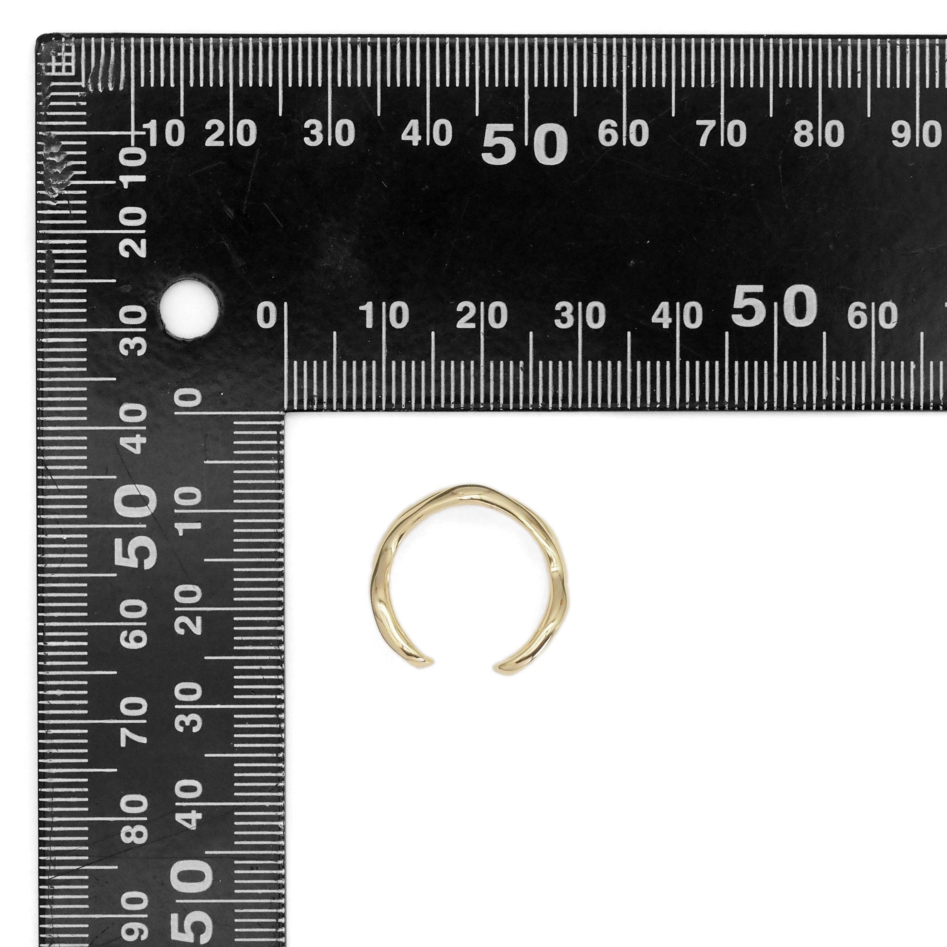 Gold Minimal Wave Line Adjustable Ring, Sku#ZX148