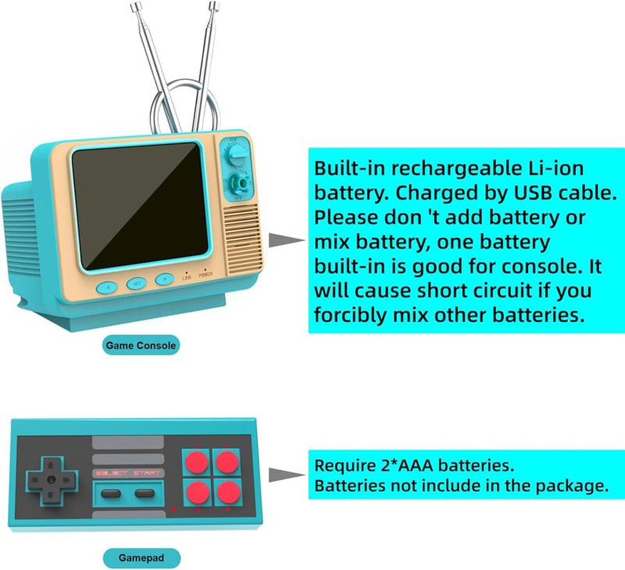 Retro Video Games Console GV300S Mini TV Style 308 Video Games Player with Handheld Gamepad
