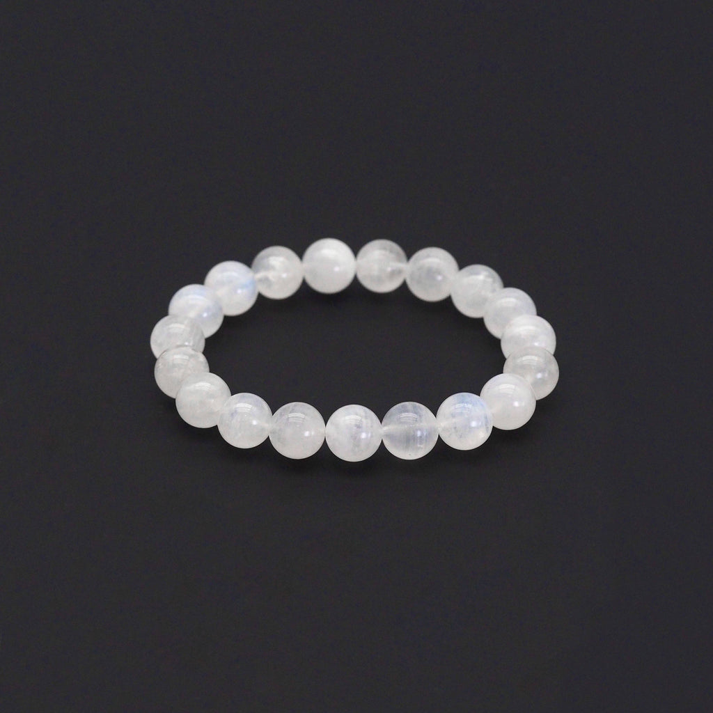 Genuine Blue Moonstone Round Stretchy Bracelet, Sku#U1762