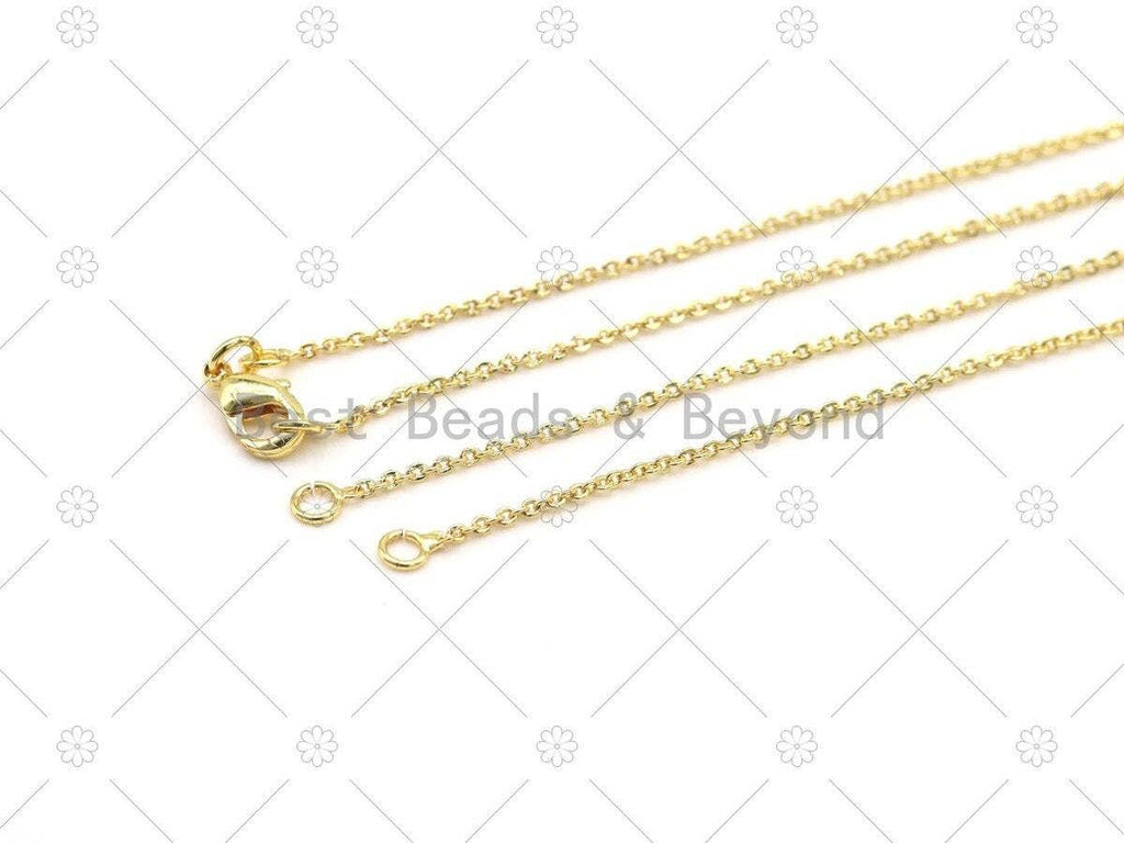 18K Gold Filled Trace Oval Link Chain Necklace, Sku#JD08