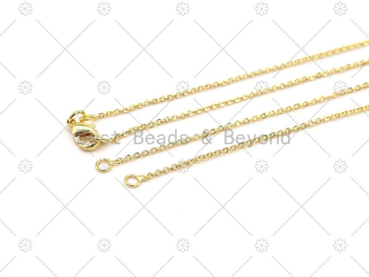 18K Gold Filled Trace Oval Link Chain Necklace, Sku#JD08