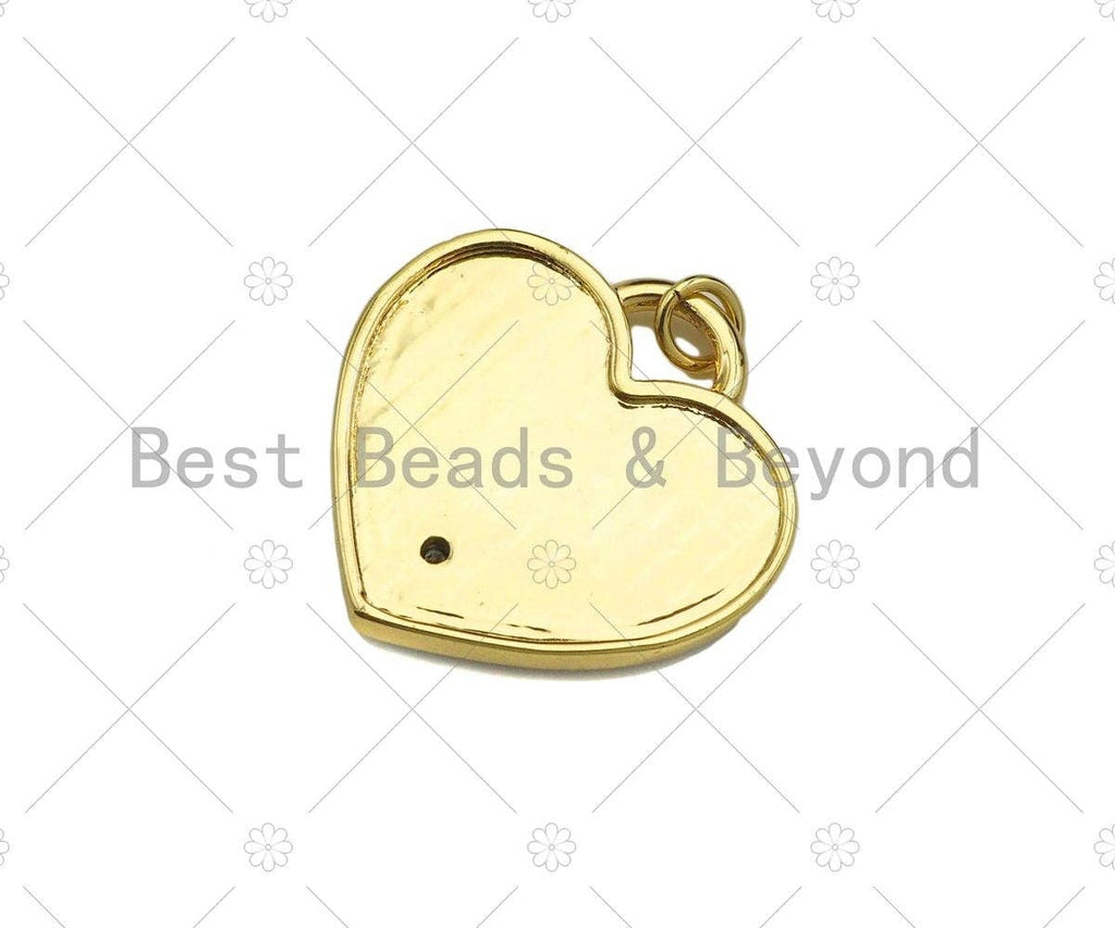 Enamel Colorful Love On Heart Shape Pendant,CZ Micro Enamel Pendant Charm, Enamel Jewelry,25x25mm,Sku#L477